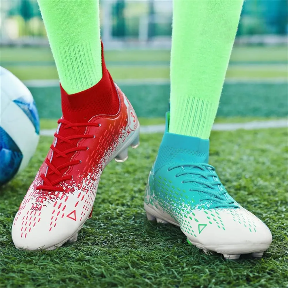 Men's Cleats Firm Ground Soccer Shoes Athletic Lightweight Running Outdoor Turf Comfortable Training Football Shoes