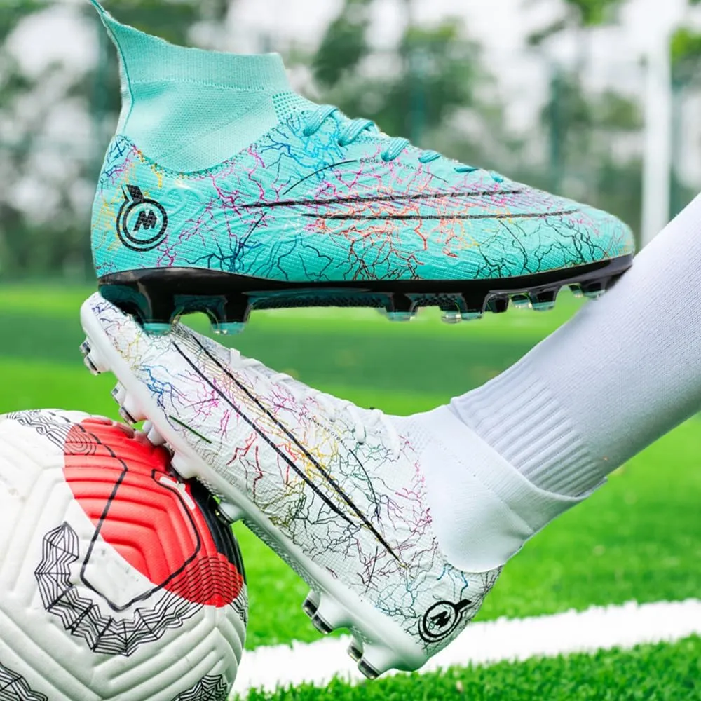 Men's Cleats Firm Ground Soccer Shoes Athletic Lightweight Running Outdoor Turf Comfortable Training Football Shoes