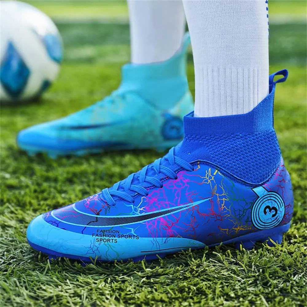 Men's Cleats Firm Ground Soccer Shoes Athletic Lightweight Running Outdoor Turf Comfortable Training Football Shoes