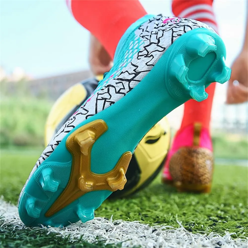 Men's Cleats Firm Ground Soccer Shoes Athletic Lightweight Running Outdoor Turf Comfortable Training Football Shoes