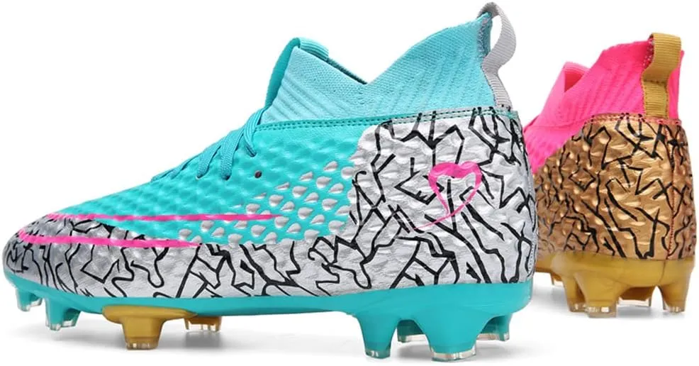 Men's Cleats Firm Ground Soccer Shoes Athletic Lightweight Running Outdoor Turf Comfortable Training Football Shoes