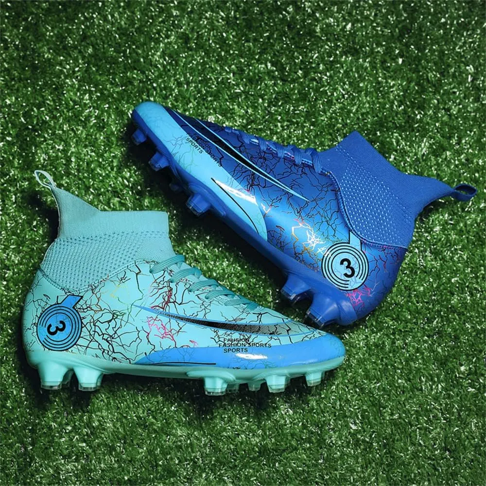 Men's Cleats Firm Ground Soccer Shoes Athletic Lightweight Running Outdoor Turf Comfortable Training Football Shoes