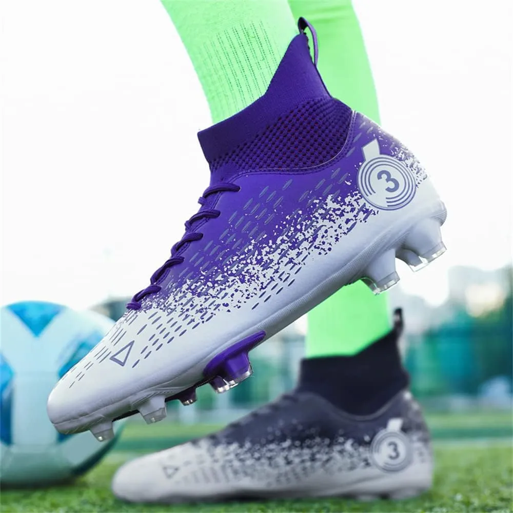 Men's Cleats Firm Ground Soccer Shoes Athletic Lightweight Running Outdoor Turf Comfortable Training Football Shoes