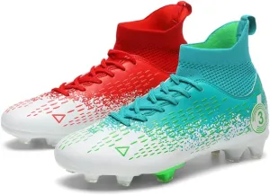 Men's Cleats Firm Ground Soccer Shoes Athletic Lightweight Running Outdoor Turf Comfortable Training Football Shoes