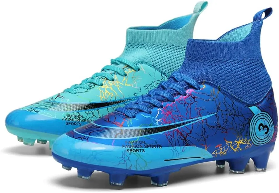 Men's Cleats Firm Ground Soccer Shoes Athletic Lightweight Running Outdoor Turf Comfortable Training Football Shoes