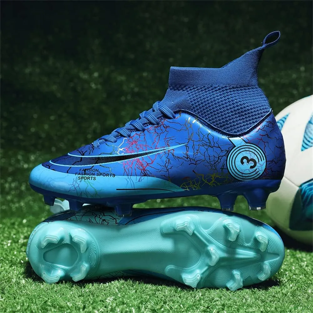Men's Cleats Firm Ground Soccer Shoes Athletic Lightweight Running Outdoor Turf Comfortable Training Football Shoes