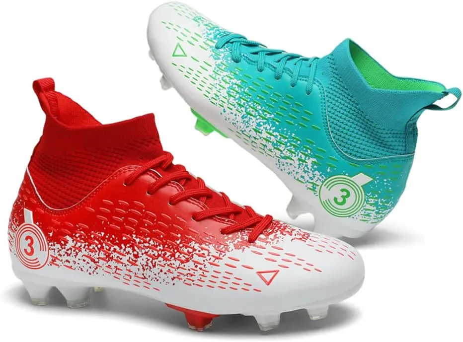 Men's Cleats Firm Ground Soccer Shoes Athletic Lightweight Running Outdoor Turf Comfortable Training Football Shoes