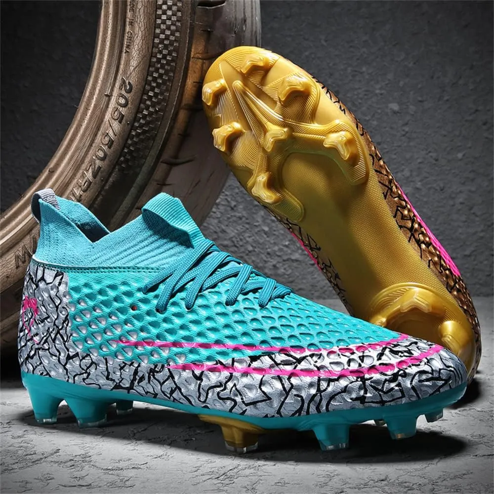 Men's Cleats Firm Ground Soccer Shoes Athletic Lightweight Running Outdoor Turf Comfortable Training Football Shoes