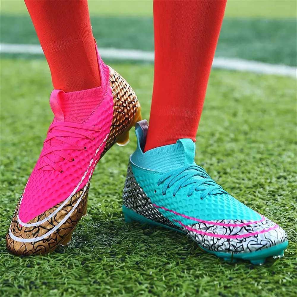 Men's Cleats Firm Ground Soccer Shoes Athletic Lightweight Running Outdoor Turf Comfortable Training Football Shoes