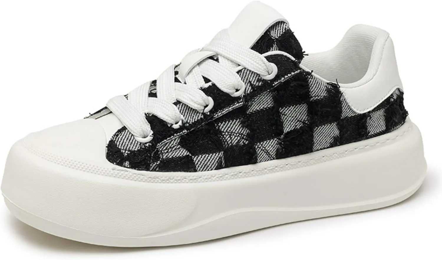 Men's Fashion Low Top Canvas Platform Lace-Up Sneakers Comfortable Non Slip Workout Sport Skate Shoes for Tennis Walking Driving
