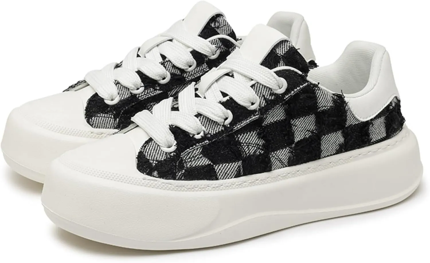 Men's Fashion Low Top Canvas Platform Lace-Up Sneakers Comfortable Non Slip Workout Sport Skate Shoes for Tennis Walking Driving