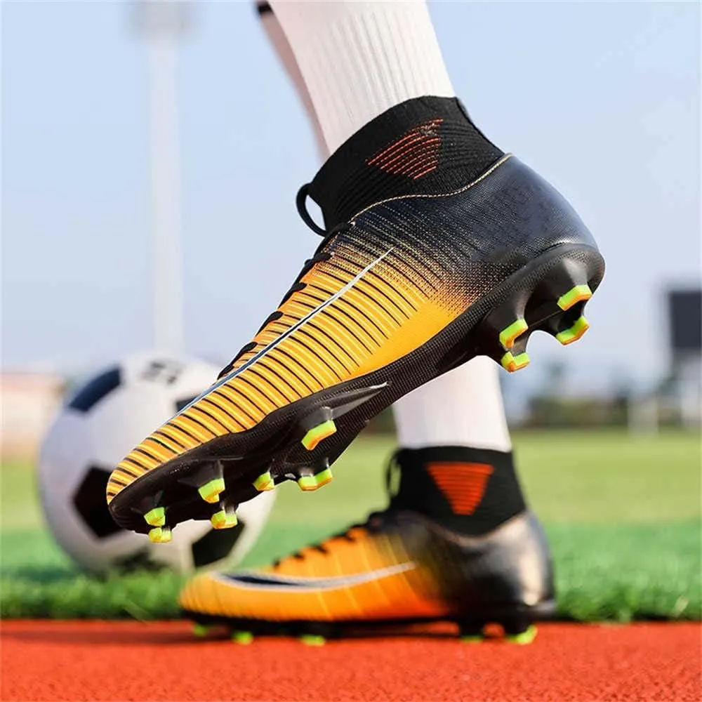 Men's Football Boots Spikes High Top Unisex Outdoor/Indoor Training Sneakers - Lawn Outdoor Youth Football Boots