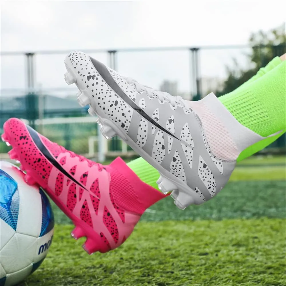Men's Football Boots Spikes High Top Unisex Outdoor/Indoor Training Sneakers - Lawn Outdoor Youth Football Boots