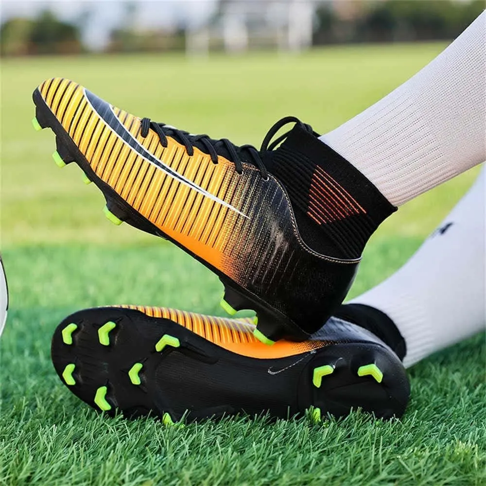 Men's Football Boots Spikes High Top Unisex Outdoor/Indoor Training Sneakers - Lawn Outdoor Youth Football Boots