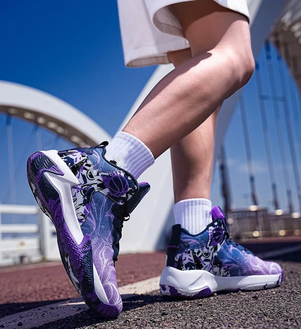 Men's High-Top Basketball Sneakers - Lightweight Athletic Sneakers for Volleyball, Streetball & Fitness Training Non-Slip Breathable Sport Shoe for Men Women