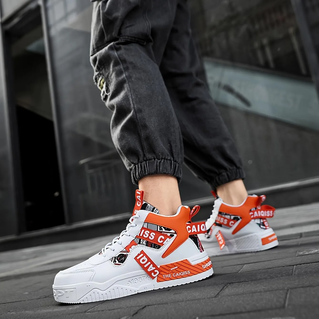 Mens High Top Sneakers Skate Casual Walking Shoes Street Fashion Sneakers Lightweight Shoes for All Seasons