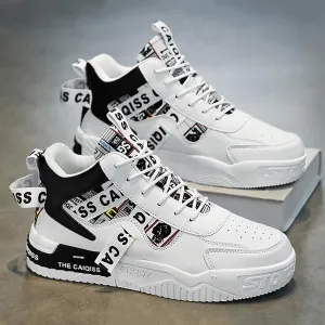 Men’s High-Top Sneakers – Thick Bottom Skate Shoes for Casual Walking, Lightweight Street Fashion Sneakers with Durable Design