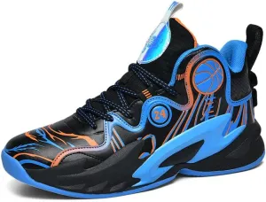 Men's Lace Up High Top Basketball Shoes Lightweight Anti Slip Breathable Sneakers Outdoor Fashion Sports Shoes