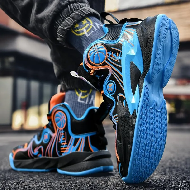 Men's Lace Up High Top Basketball Shoes Lightweight Anti Slip Breathable Sneakers Outdoor Fashion Sports Shoes