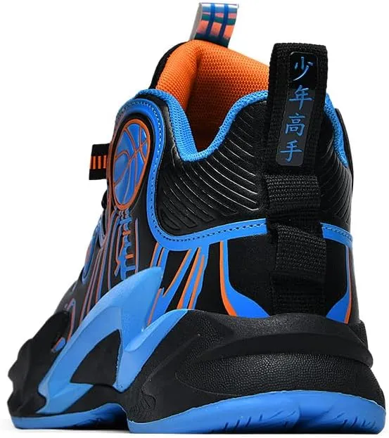 Men's Lace Up High Top Basketball Shoes Lightweight Anti Slip Breathable Sneakers Outdoor Fashion Sports Shoes