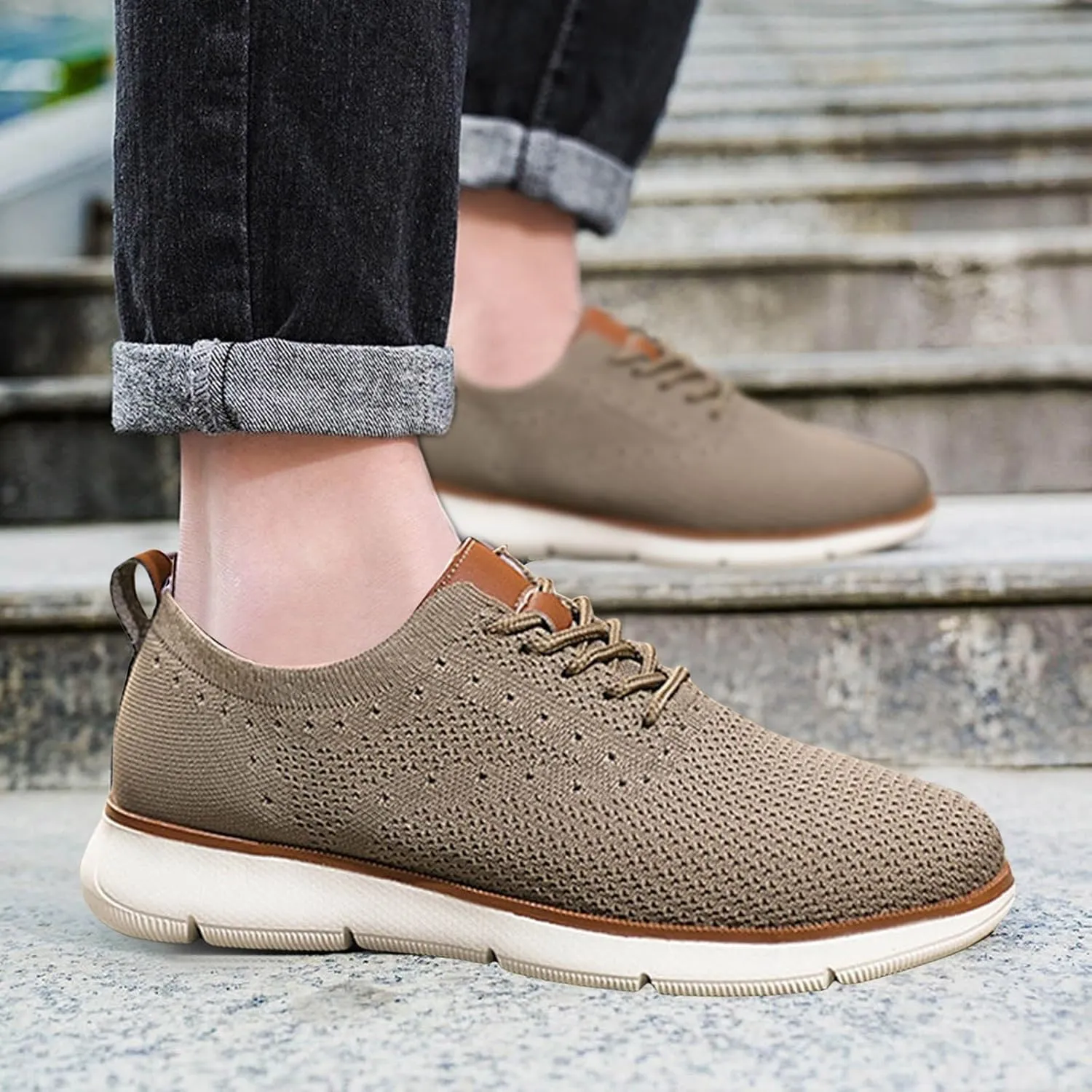 Men's Lace Up Memory Foam Sneakers Lightweight Sport Gym Jogging Walking Sneaker Lightweight Minimalist Shoes