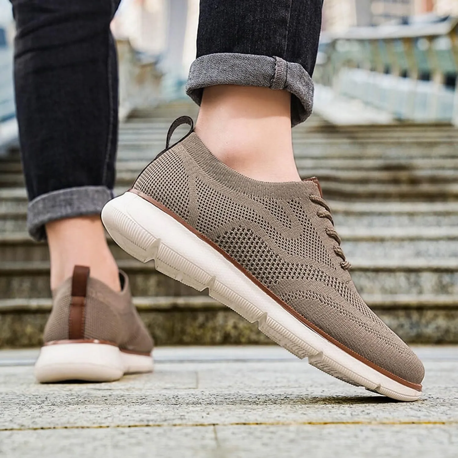 Men's Lace Up Memory Foam Sneakers Lightweight Sport Gym Jogging Walking Sneaker Lightweight Minimalist Shoes