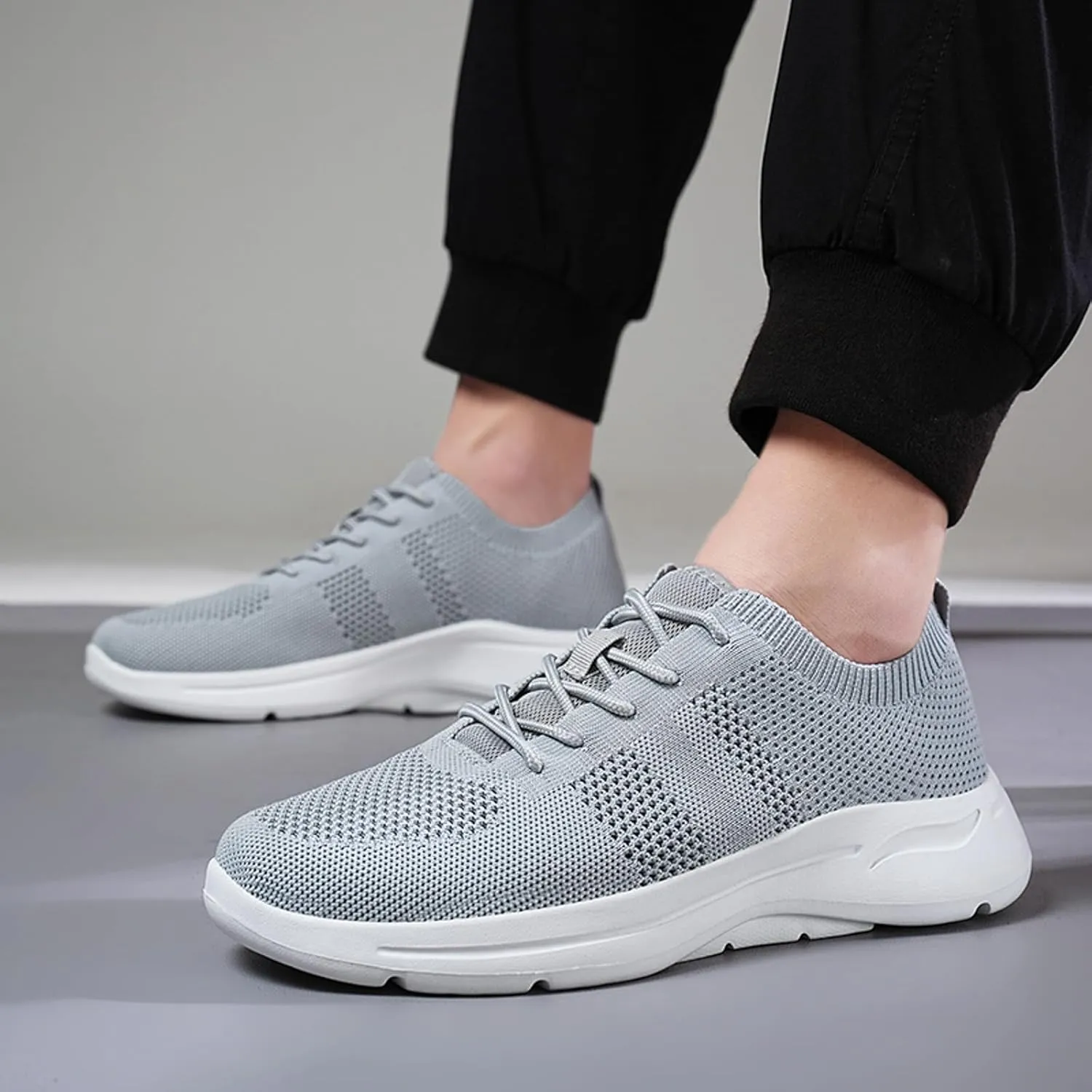 Men's Lightweight Cushion Sneakers Lightweight Sport Gym Jogging Walking Sneaker Arch Support Plantar Fasciitis