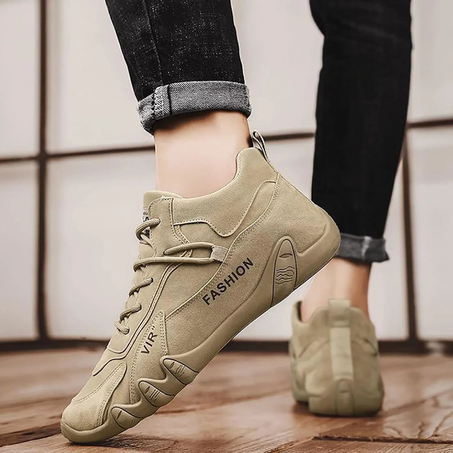Men's Lightweight Non Slip Barefoot Shoes Lace Up Comfortable Light-Weight Shoe Men's Comfortable Canvas Shoes