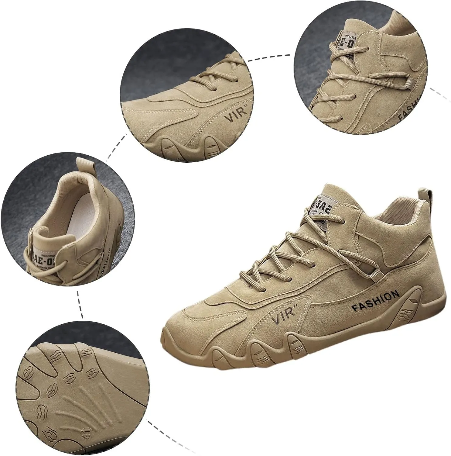 Men's Lightweight Non Slip Barefoot Shoes Lace Up Comfortable Light-Weight Shoe Men's Comfortable Canvas Shoes