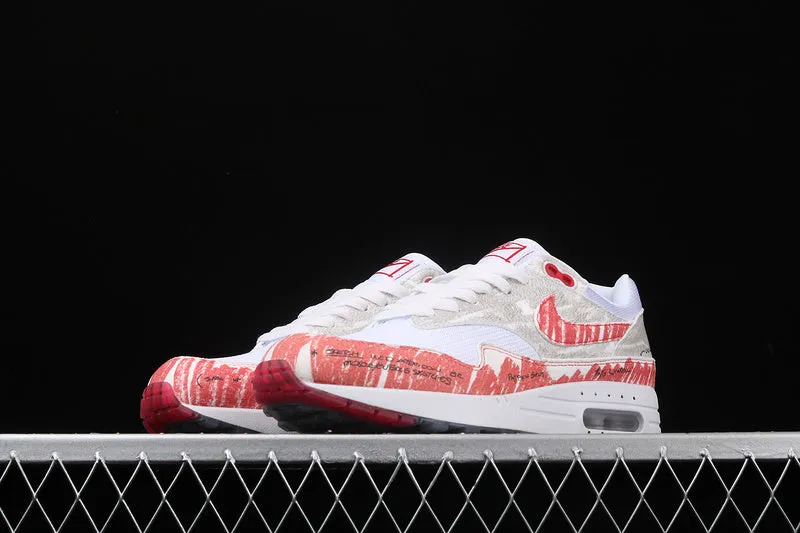 asymmetrical shoes classic shoe aesthetic Air Max 1 Sketch To Shelf University Red White CJ4286-101