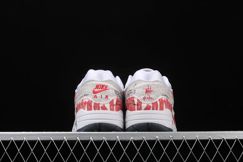 Air Max 1 Sketch To Shelf University Red White CJ4286-101 Medium Pace