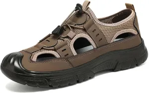 Men's Summer Closed Toe Sandals Breathable Outdoor Walking Shoes for Beach Travel Casual Comfort Lightweight Slip