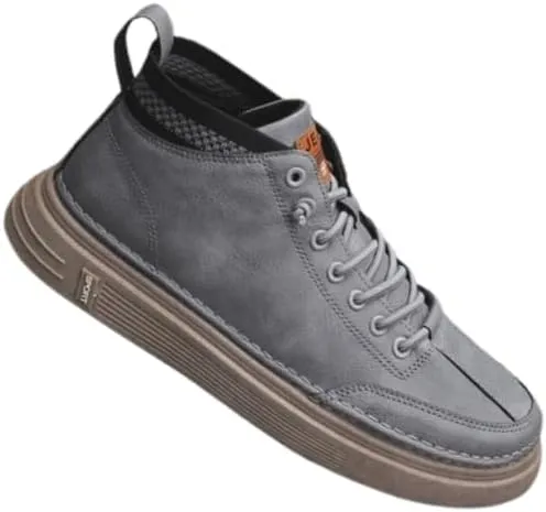 Men's Trendy Skate Shoes - Versatile, Mid-Top Design with Durable Faux Leather & Non-Slip Sole for Outdoor Wear