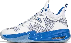 Mens White Lace Up Basketball Shoes Rubber Soles High Elasticity Running Shoes Comfortable and Breathable Badminton Sports Shoes Anti Slip and Wear Resistant Outdoor Hiking Shoes Fitness Shoes