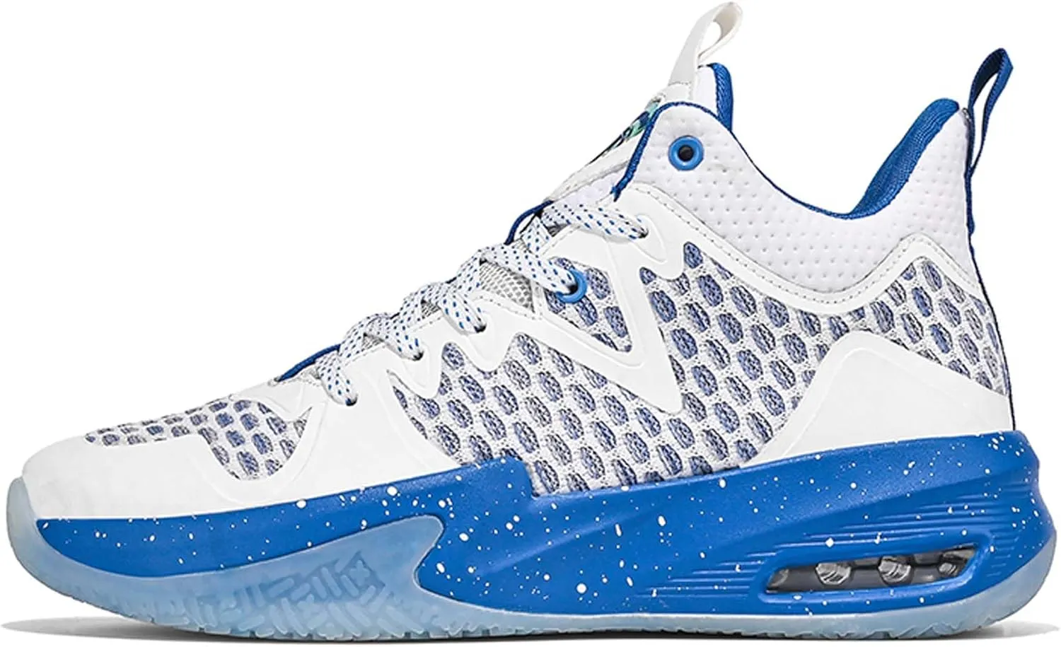 Mens White Lace Up Basketball Shoes Rubber Soles High Elasticity Running Shoes Comfortable and Breathable Badminton Sports Shoes Anti Slip and Wear Resistant Outdoor Hiking Shoes Fitness Shoes