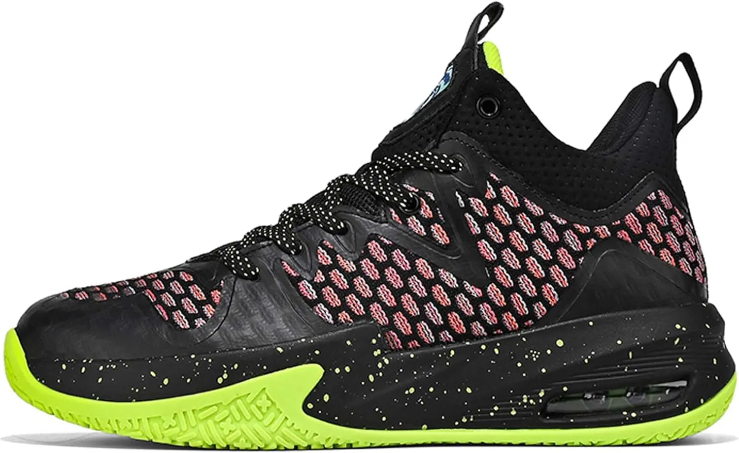 Mens White Lace Up Basketball Shoes Rubber Soles High Elasticity Running Shoes Comfortable and Breathable Badminton Sports Shoes Anti Slip and Wear Resistant Outdoor Hiking Shoes Fitness Shoes