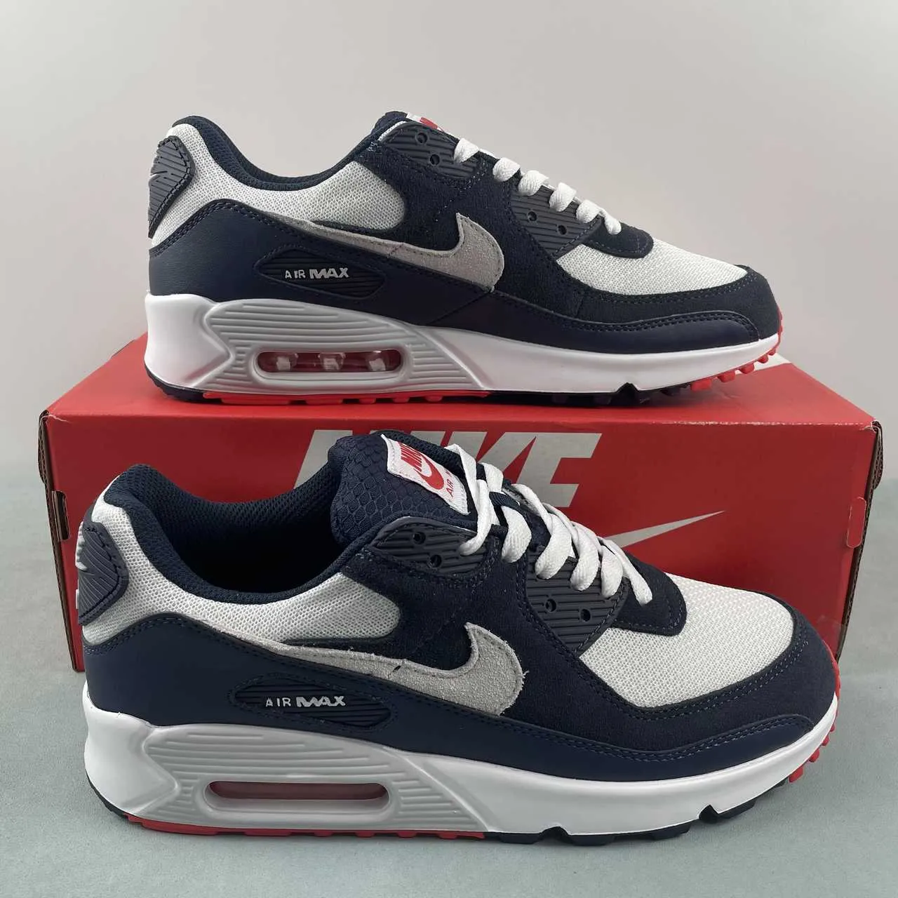 cold - weather shoes outdoor - style shoes Air Max 90 Navy Crimson DM0029-400