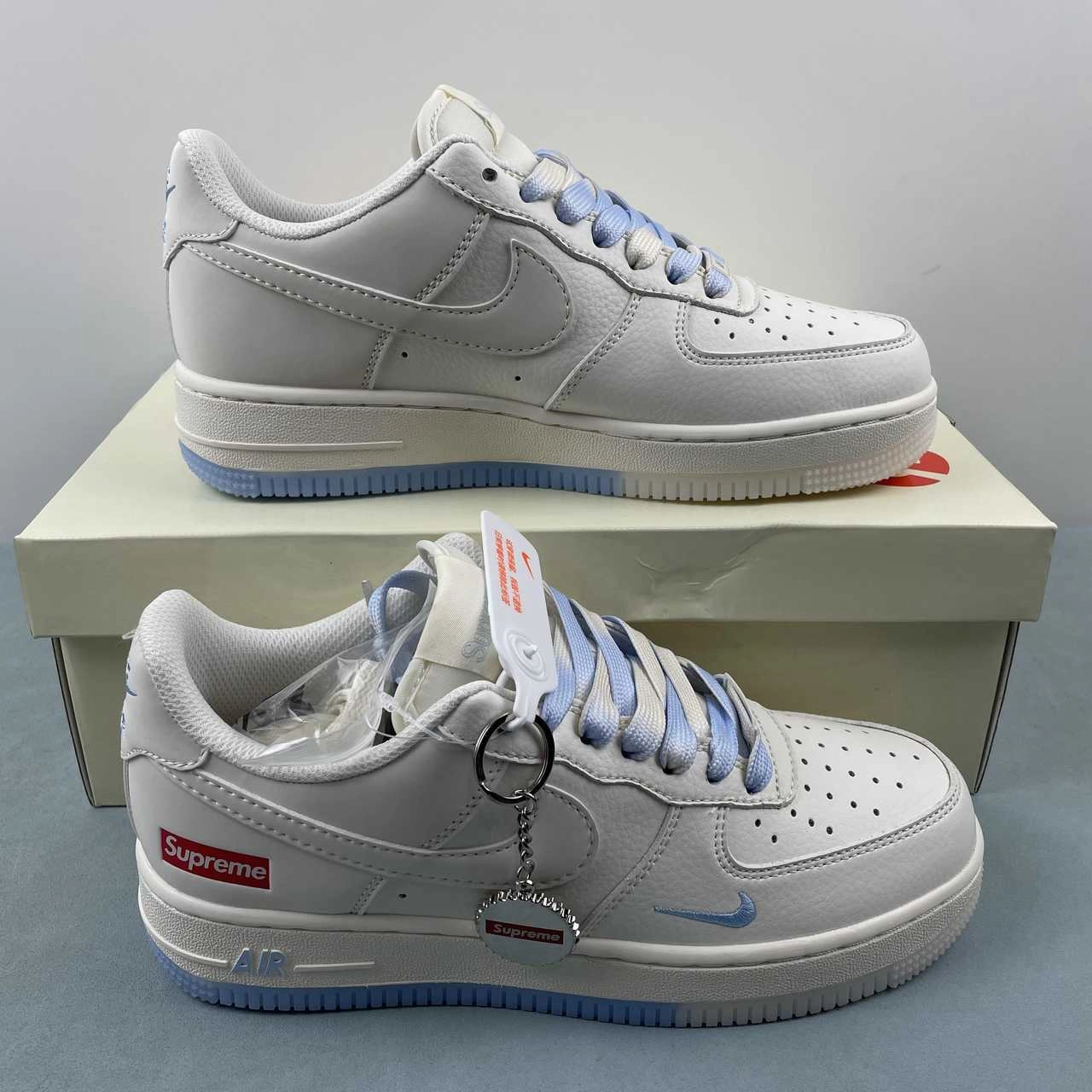Travel Choice Supreme x Air Force 1 07 Low Off White Blue Red BB9599-202