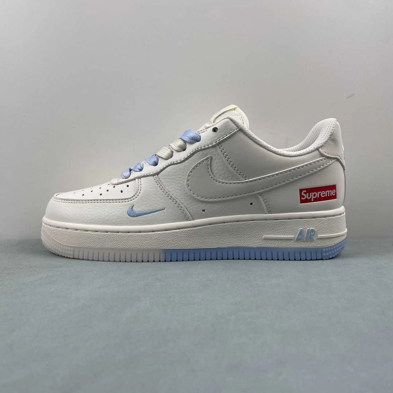 Supreme x Air Force 1 07 Low Off White Blue Red BB9599-202 work commute Breath Comfort