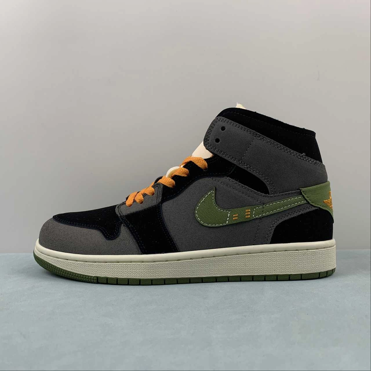 Knit Air Jordan 1 Mid SE CRAFT Anthracite Light Olive FD6817-003