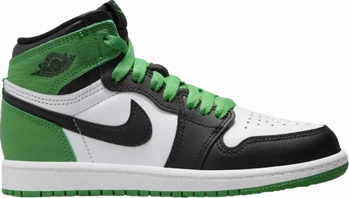 ergonomic Nike Jordan 1 High Lucky Green PS (Kids)