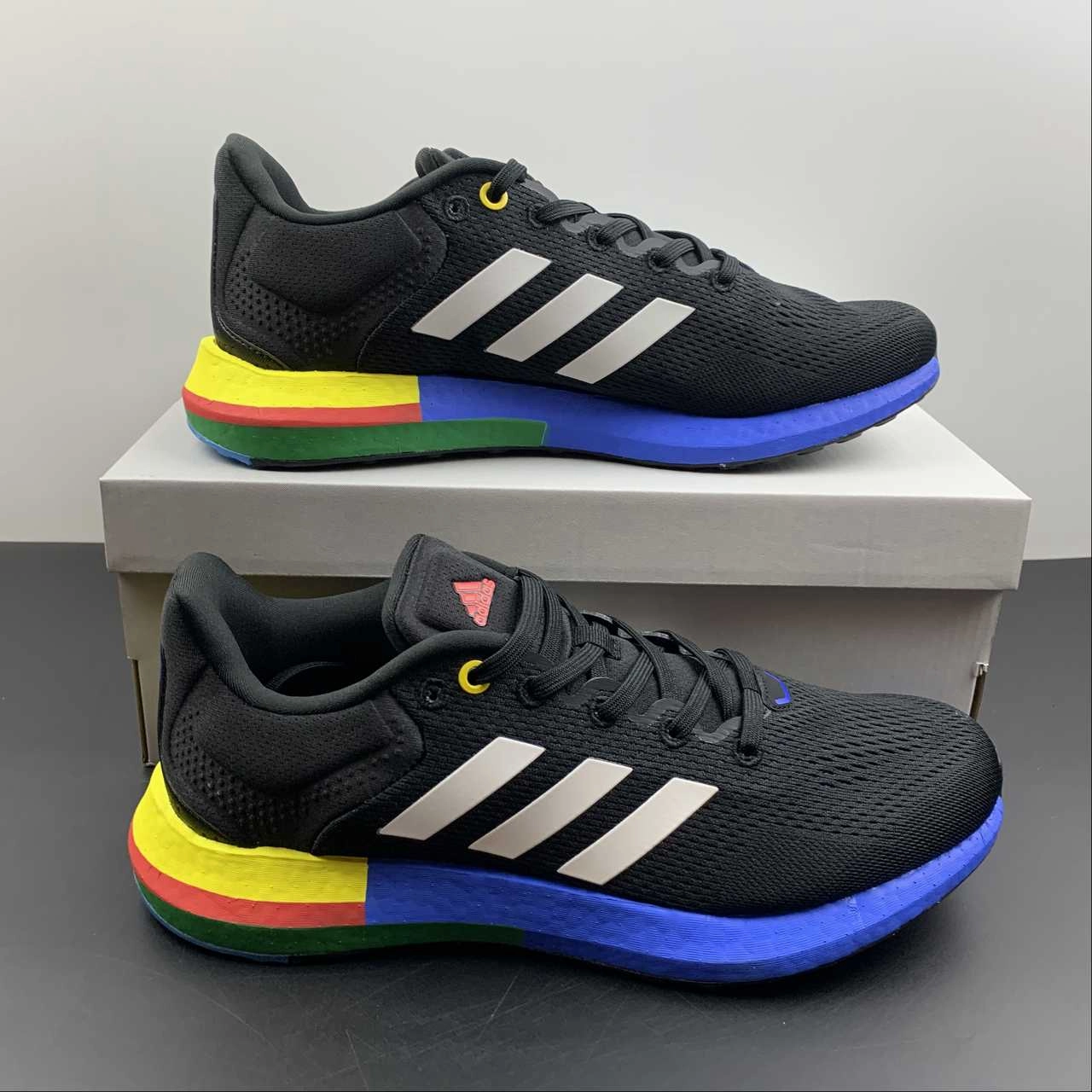 high - traction shoes Adidas PureBoost 21 Black Blue Green