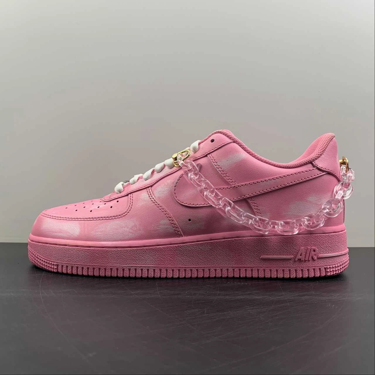 Velcro Closure Air Force 1 07 Low Customised Pink CW2288-111