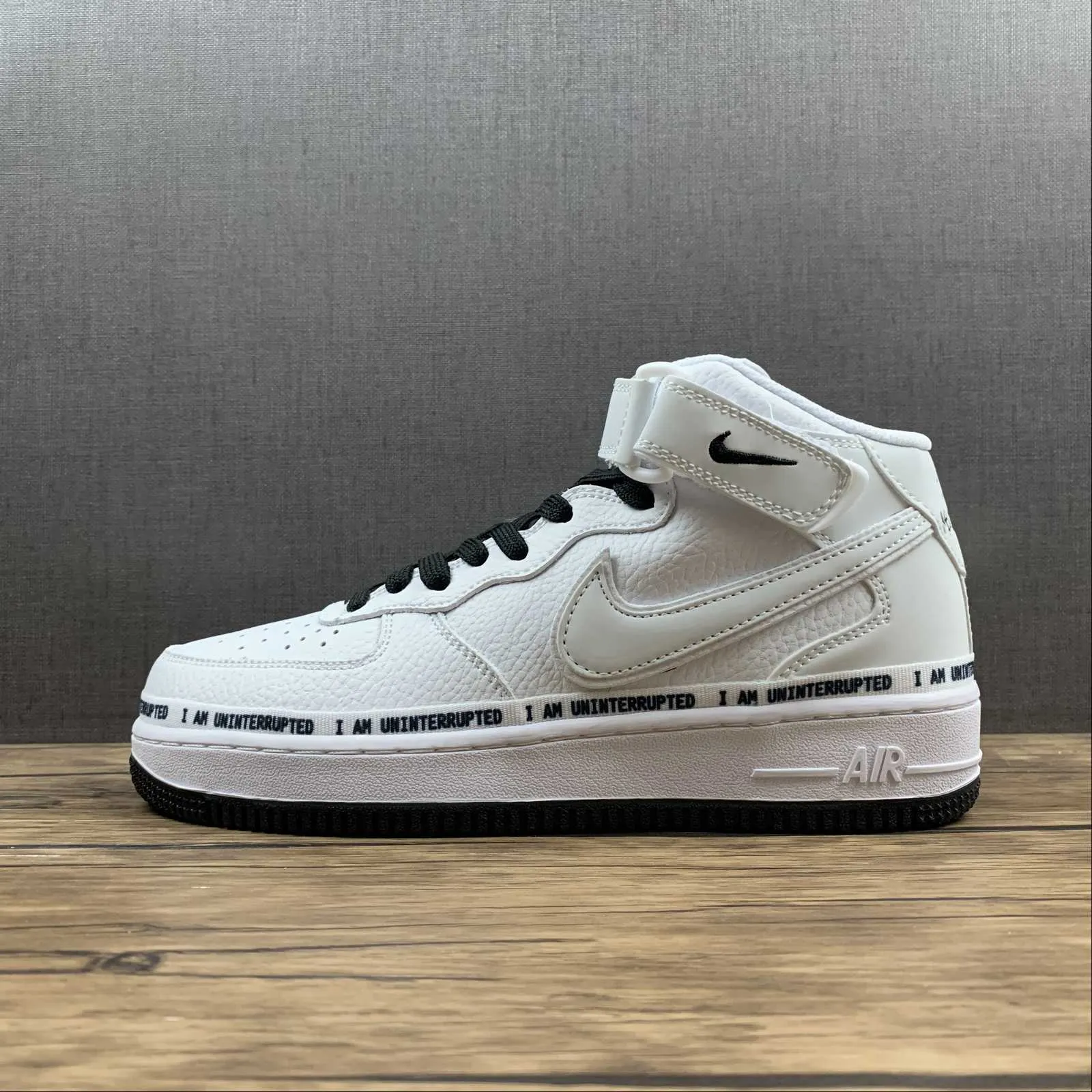 Lounge Ready Uninterrupted x Air Force 1 07 Mid White Black Gray BC2306-460