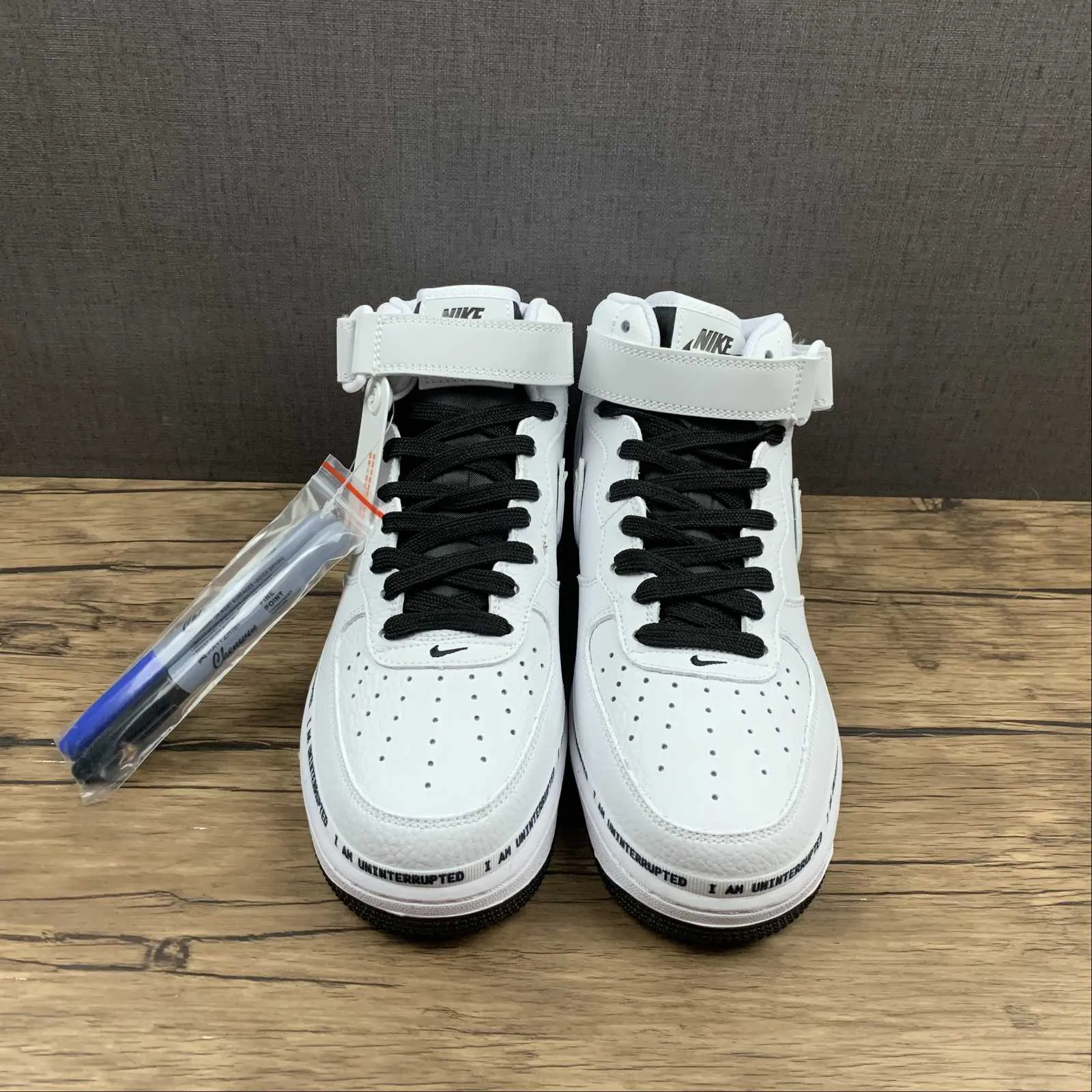 Uninterrupted x Air Force 1 07 Mid White Black Gray BC2306-460 Step Friendly Scratch   Resistant