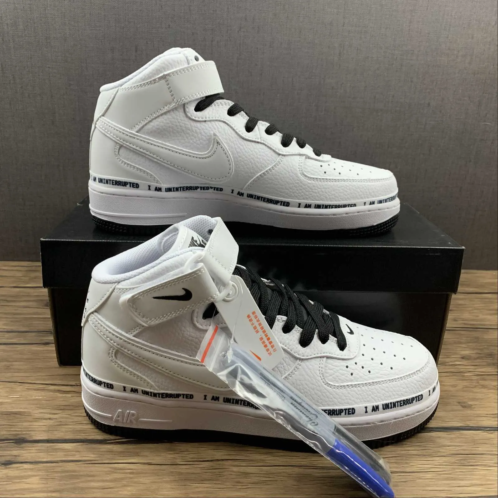 Fit Anytime Uninterrupted x Air Force 1 07 Mid White Black Gray BC2306-460