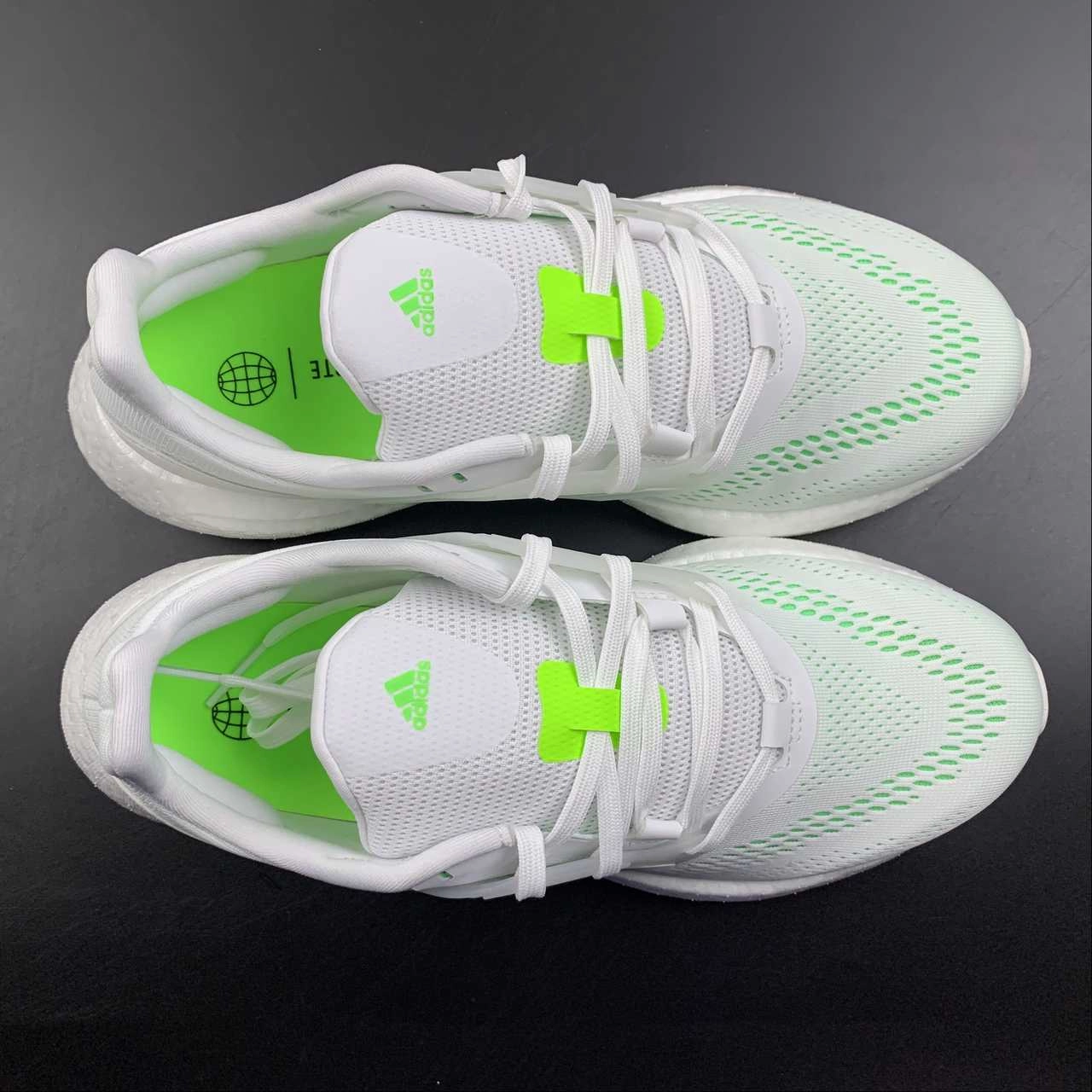 touring biking shoes short - distance running footwear Adidas PureBoost 22 White Beam Green