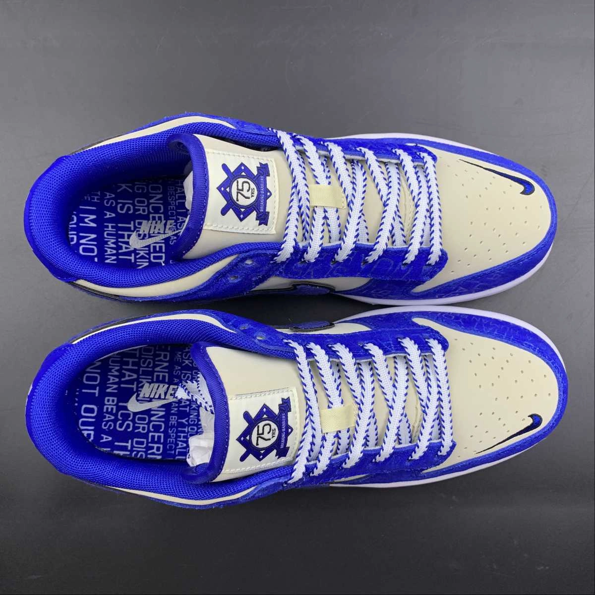 Long Walk Thermoforming Technology SB Dunk Low Jackie Robinson Racer Coconut Blue DV2203-400