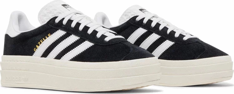 Adidas Gazelle Bold Black W Subtle Edge On Foot