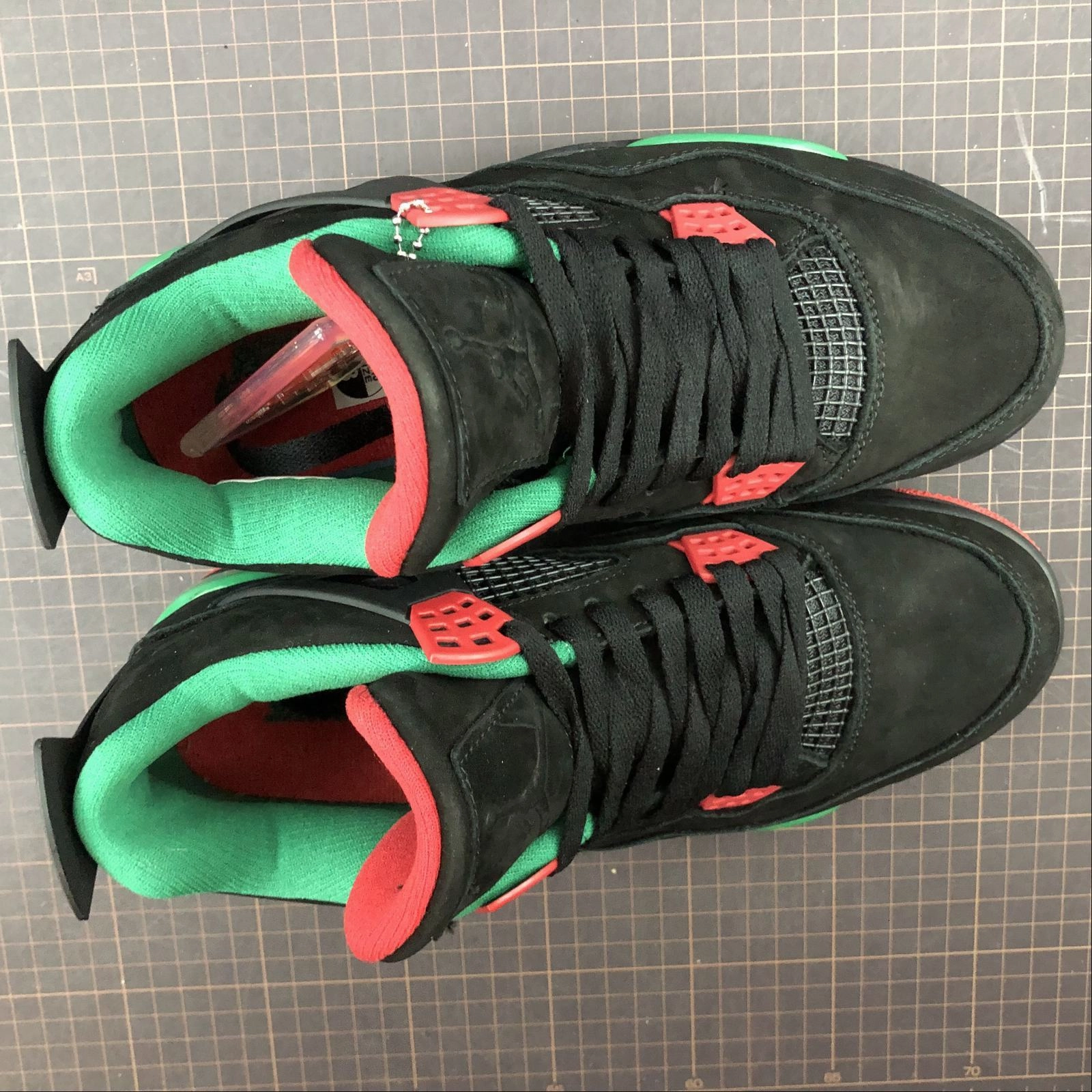 Air Jordan 4 Retro NRG Black Gorge Green-Varsity Red AQ3816-063 Recycled Polyester Blend